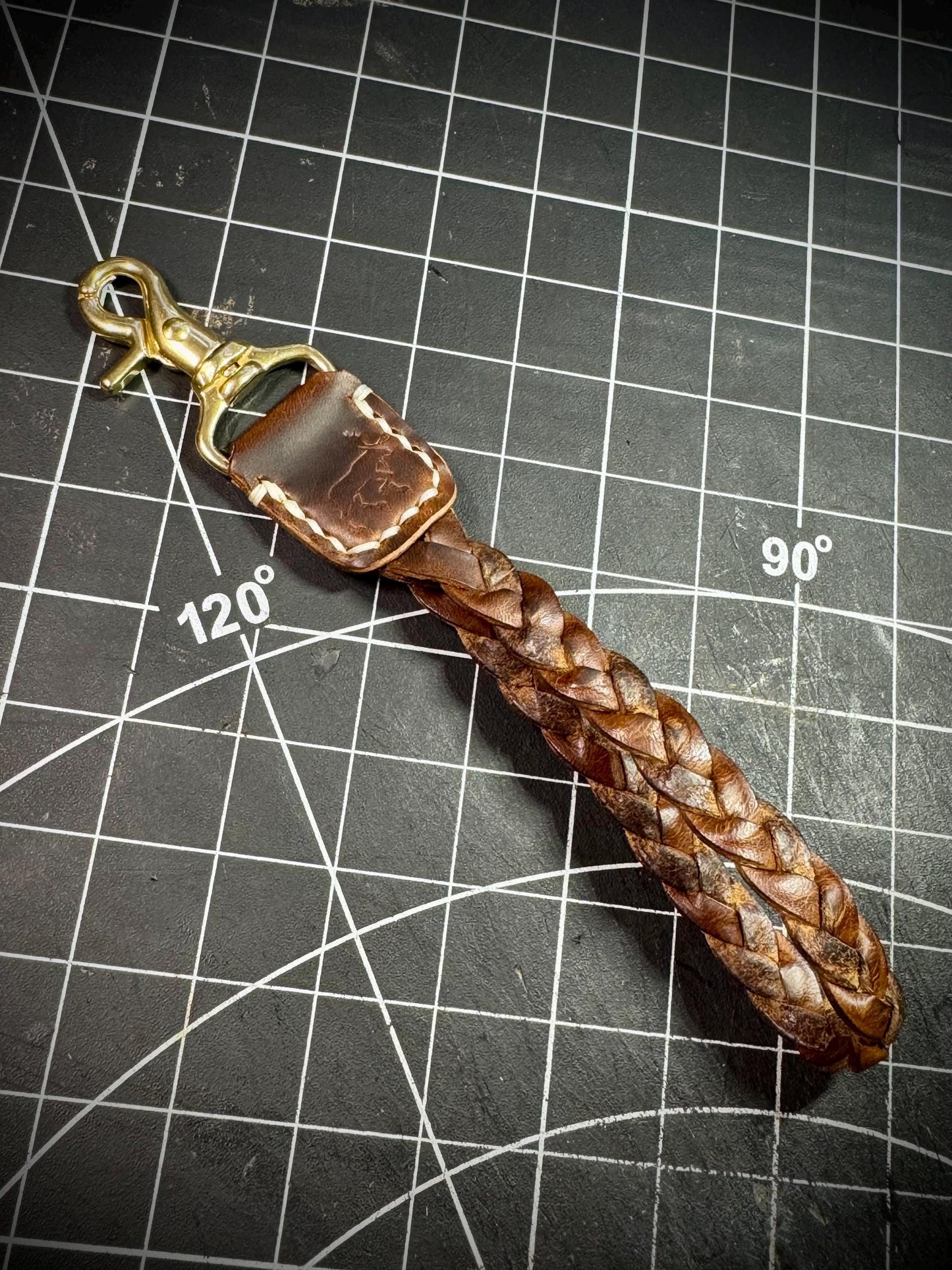 Braided Leather Keychain Lanyard