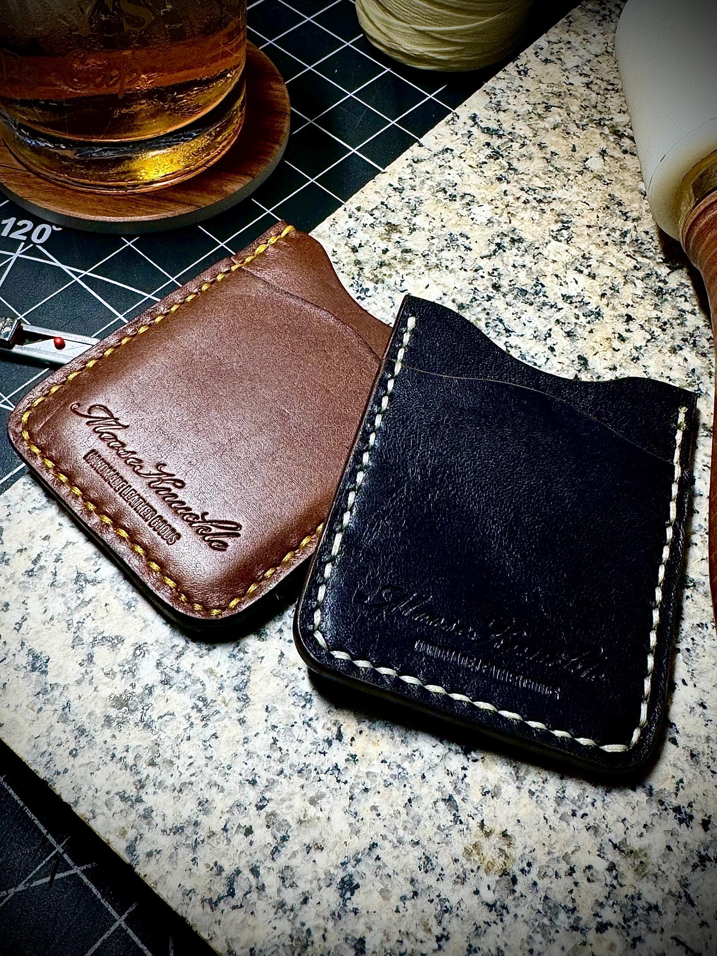 Minimalist Leather Card Wallet - Slim Profile