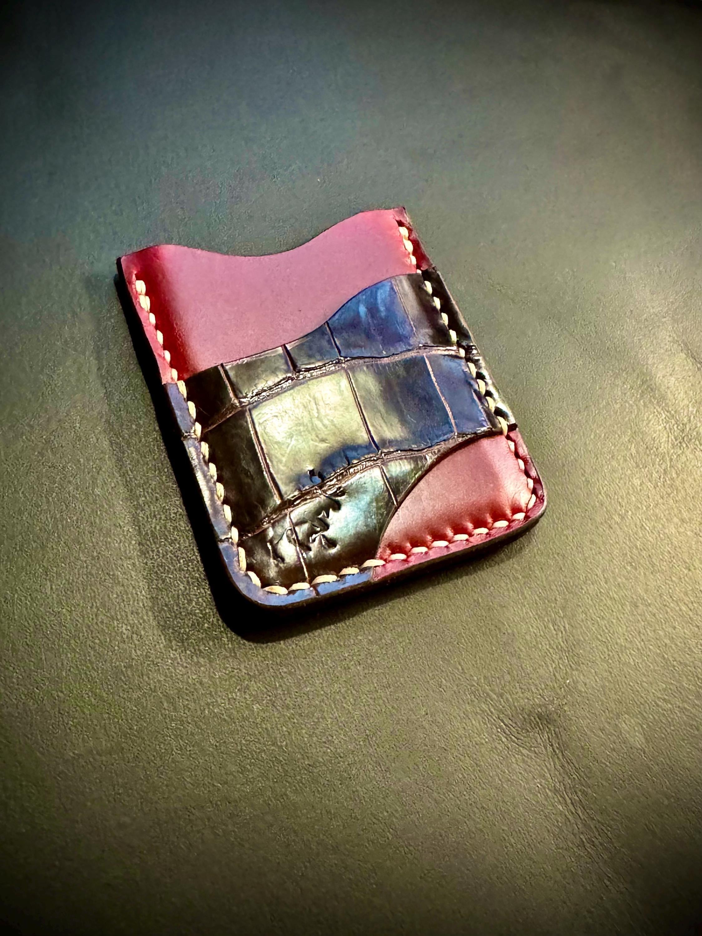 Multicolored leather cardholder 